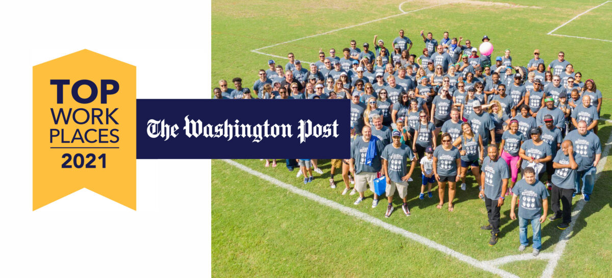Washington Post Top work places 2021 graphic and photo of the Bonaventure team