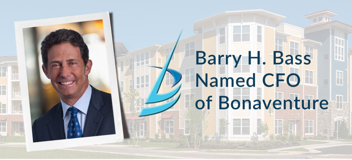 Graphic with Photo and words Barry H Bass Named CFO of Bonaventure