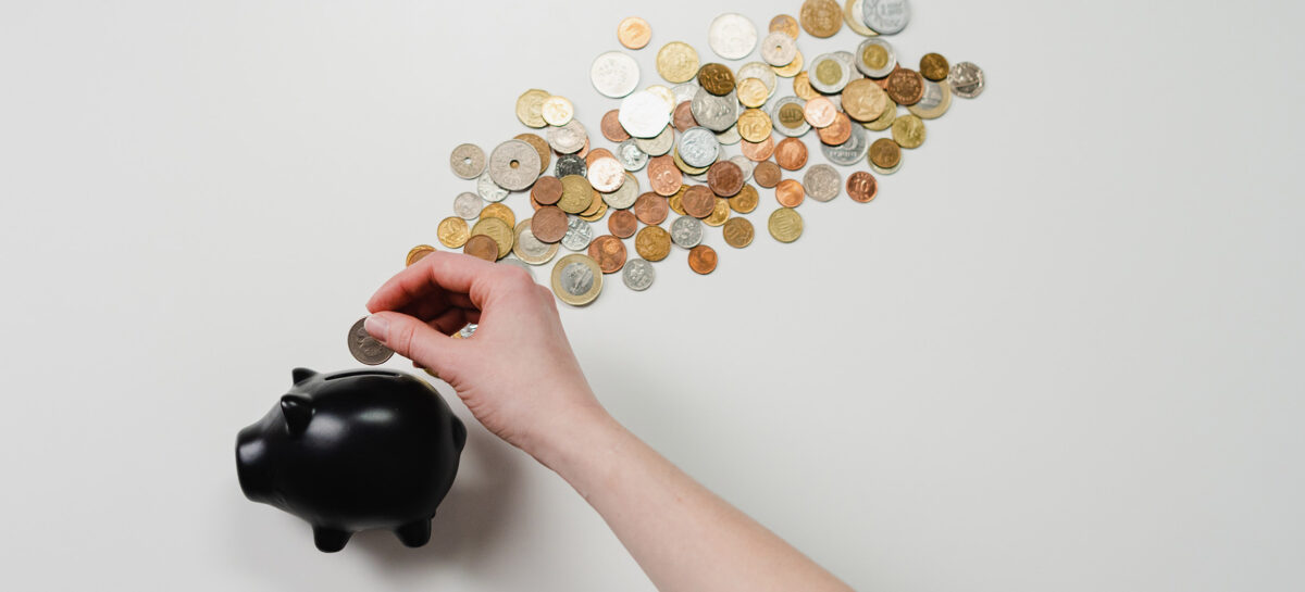 Photo of piggie bank with coins