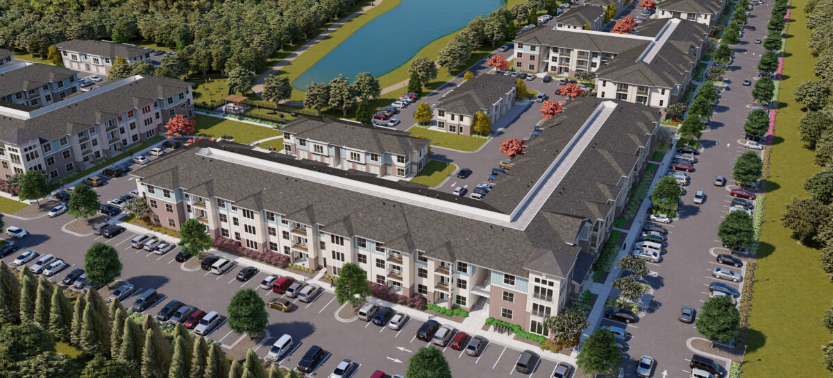 Aerial View of multifamily development