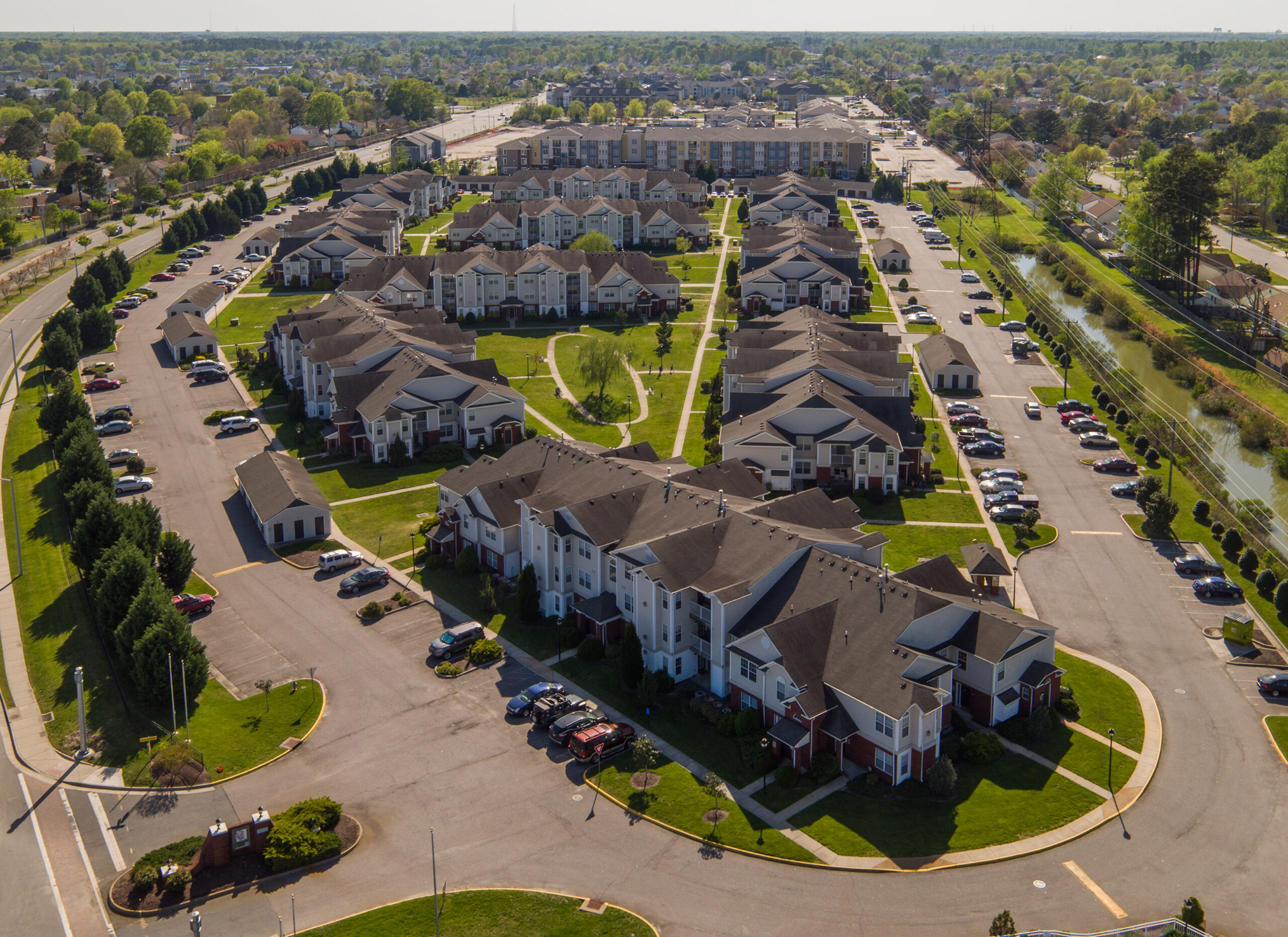Aerial view of multifamily property called Magnolia Run.
